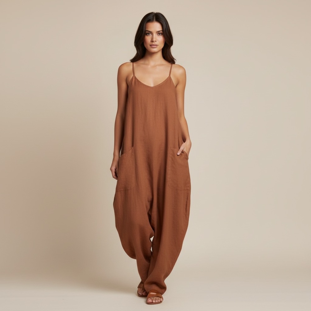 LuLaRoe Bridget Lounge Jumpsuit • Solid Brown